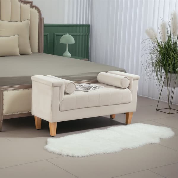 Stoppsad Bänk, 115x44x58 cm, Beige