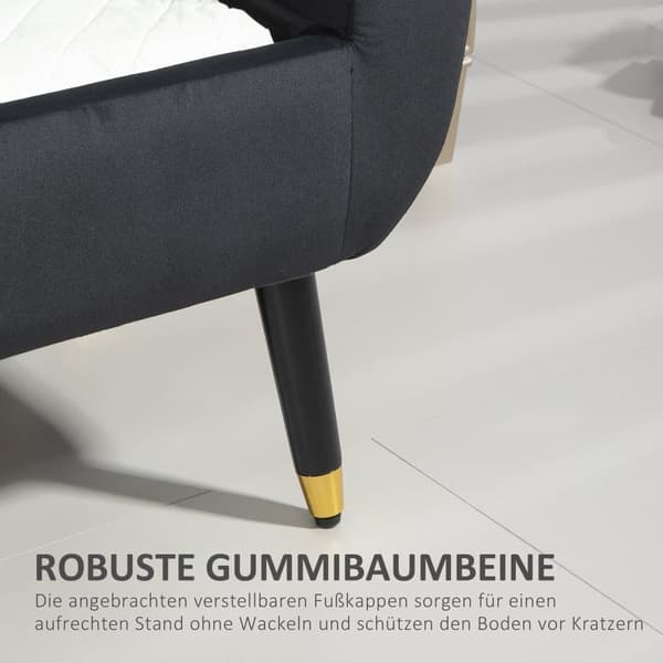 Bänk, Luxus, 107x42x65 cm, Mörkgrå
