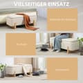 Miniatyrbillede 7 af 9: Opbevaringsbænk, 111x44x44.5 cm, Creme Hvid