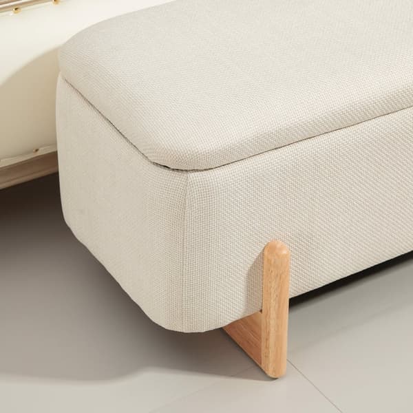 Opbevaringsbænk, 111x44x44.5 cm, Creme Hvid
