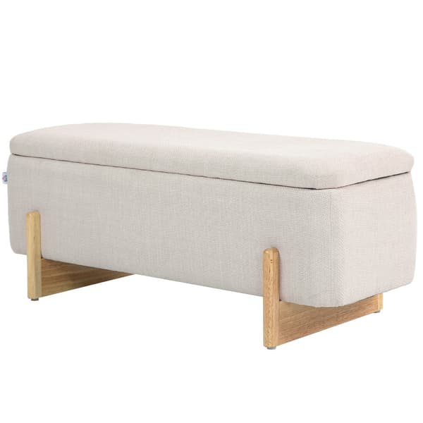 Opbevaringsbænk, 111x44x44.5 cm, Creme Hvid