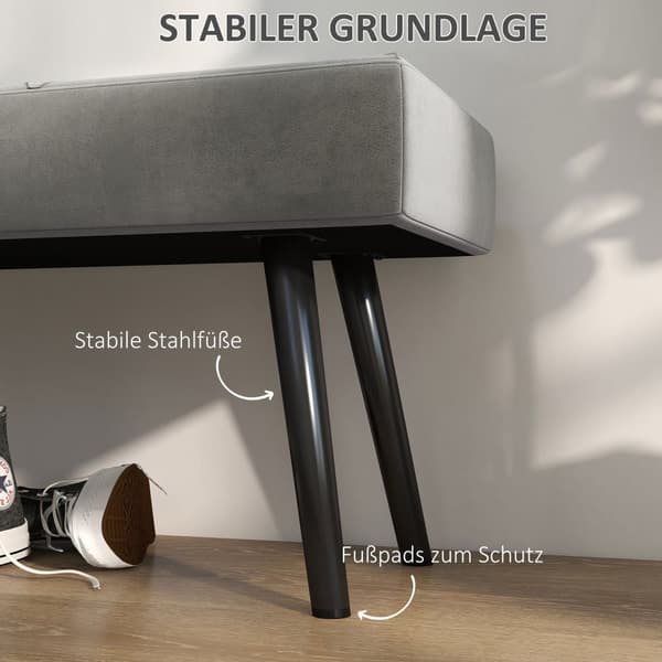 Stoppsad Bänk, 100x36x45 cm, Grå