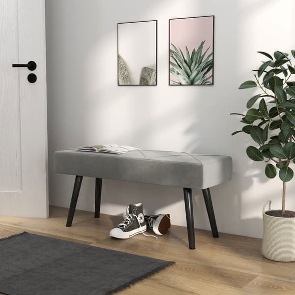 Stoppsad Bänk, 100x36x45 cm, Grå
