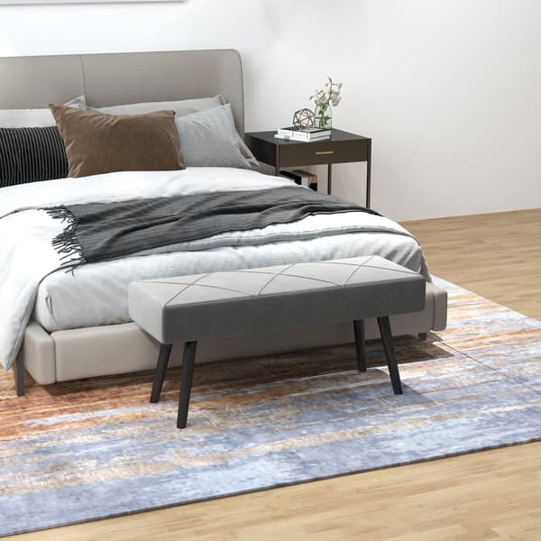 Stoppsad Bänk, 100x36x45 cm, Grå