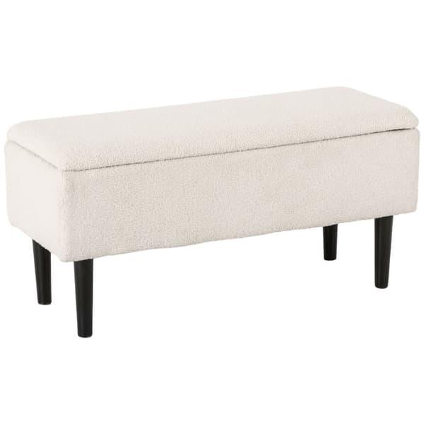 Opbevaringsbænk, 95x38x45 cm, Creme Hvid