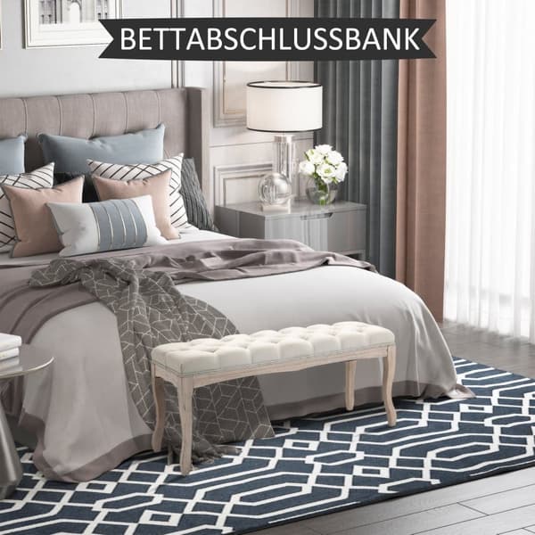 Polstret Bænk, 110x40x48 cm, Beige