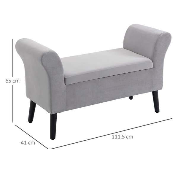 Bänk, 111.5x41x65 cm, Ljusgrå
