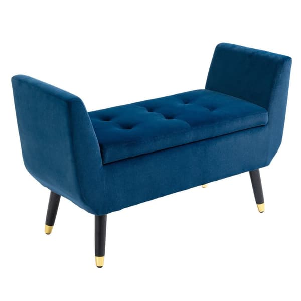 Luksus Bænk med Opbevaring, 107x42x65 cm, Blå