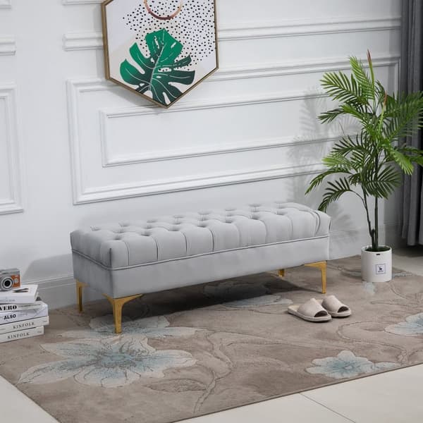 Bænk, 118x45x42 cm, Lysegrå