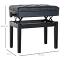 Miniatyrbillede 3 af 9: Piano Bænk, 54.5x33x48-58 cm, Sort
