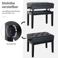 Miniatyrbillede 4 af 9: Piano Bænk, 54.5x33x48-58 cm, Sort