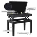 Miniatyrbillede 6 af 9: Piano Bænk, 54.5x33x48-58 cm, Sort