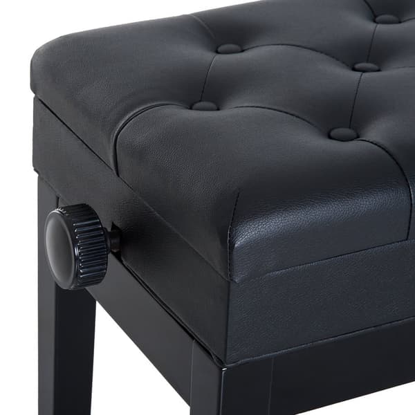 Piano Bænk, 54.5x33x48-58 cm, Sort