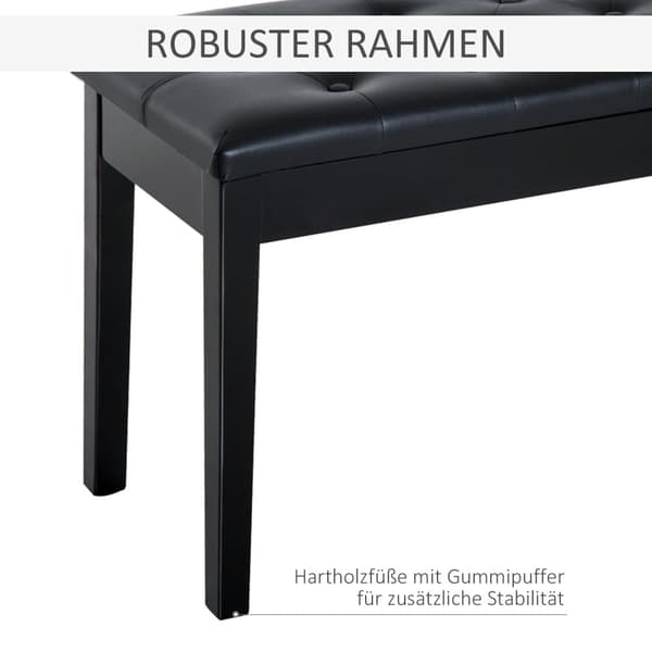 Piano Skammel, 76x36x50 cm, Sort