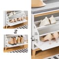 Miniatyrbild 7 av 10: SoBuy Sittbänk med Dyna och Förvaring – Vit Skobänk för Hall eller Sovrum FSR191-WN