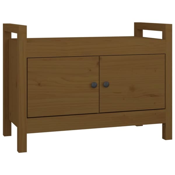 Skobänk honungsbrun 80x40x60 cm massiv furu