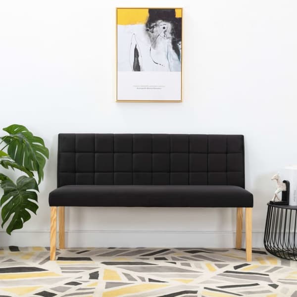 Bänk 140 cm svart sammet