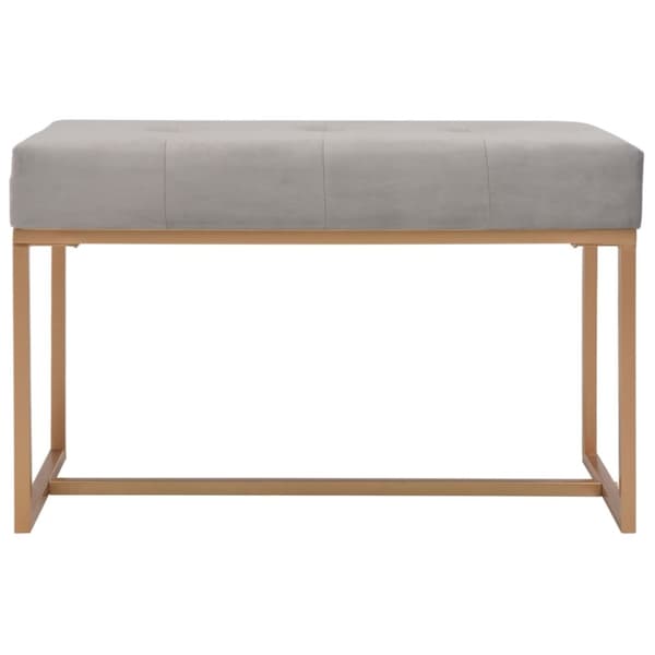 Bänk 80 cm grå sammet