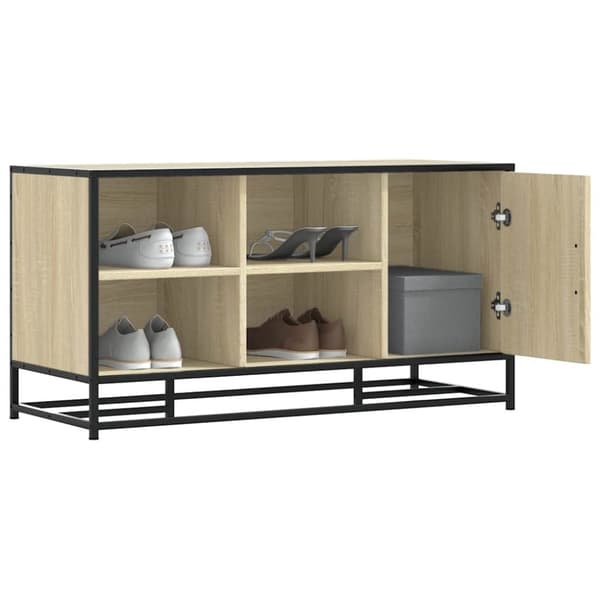 Skobänk sonoma-ek 100x40x53,5 cm konstruerat trä och metall