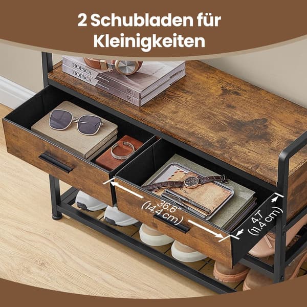 Coat Rack - Med Shoe Bank - 10 Haken
