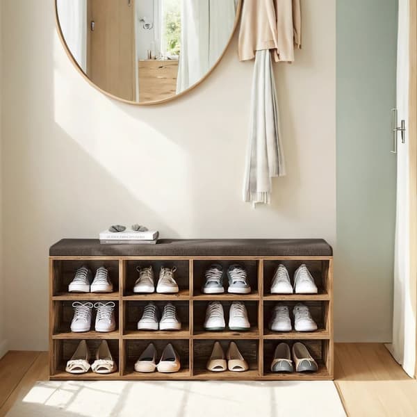 Shoe Bank - med opbevaringsplads - 12 rum - vintage brun