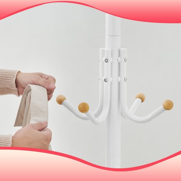 Coat Rack - Metal Clothing Hanger - 12 Hooks - Garderob