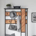 Miniatyrbillede 4 af 11: SoBuy Entrémøbel med bænk og garderobe - natur/sort, industrielt look FSR194-N