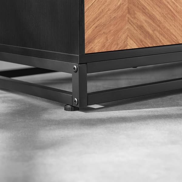 SoBuy Entrémøbel med bænk og garderobe - natur/sort, industrielt look FSR194-N
