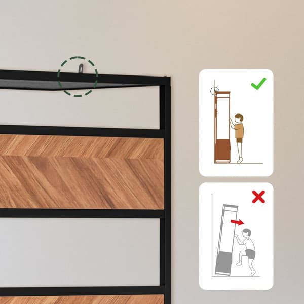 SoBuy Entrémøbel med bænk og garderobe - natur/sort, industrielt look FSR194-N