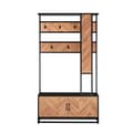 Miniatyrbillede 1 af 11: SoBuy Entrémøbel med bænk og garderobe - natur/sort, industrielt look FSR194-N