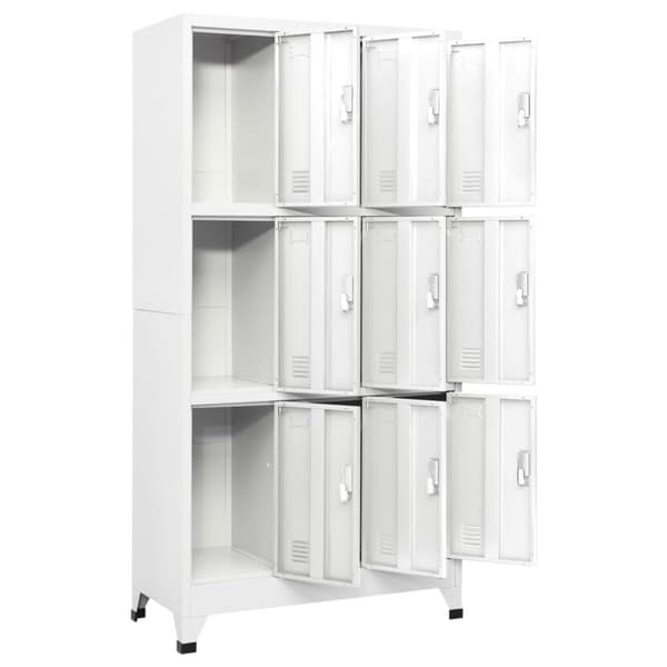 vidaXL Lukkokaappi 9 lokerolla teräs 90x45x180 cm Harmaa