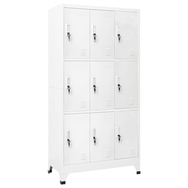 vidaXL Lukkokaappi 9 lokerolla teräs 90x45x180 cm Harmaa