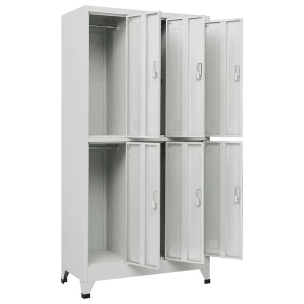 vidaXL Lukkokaappi 6 lokerolla teräs 90x45x180 cm Harmaa