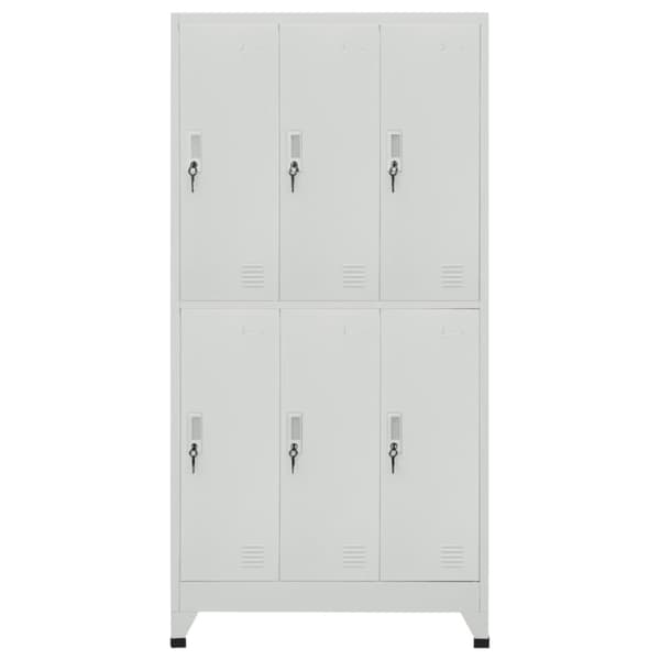vidaXL lockerskab med 6 rum 90x45x180 cm grå