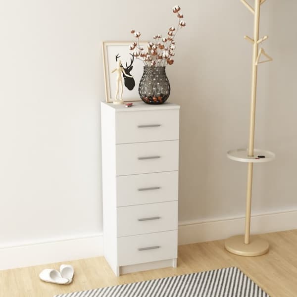 vidaXL høj kommode i spånplader 41 x 35 x 106 cm hvid