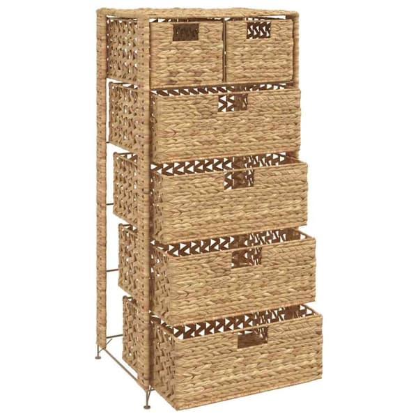 vidaXL Förvaringsmöbel med 6 korgar 47x37x100 cm vattenhyacint