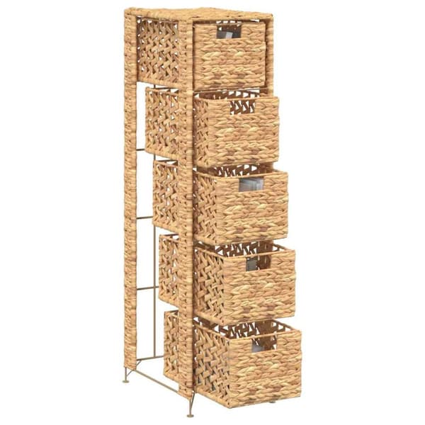 vidaXL opbevaringsenhed med 6 kurve 47 x 37 x 100 cm vandhyacint