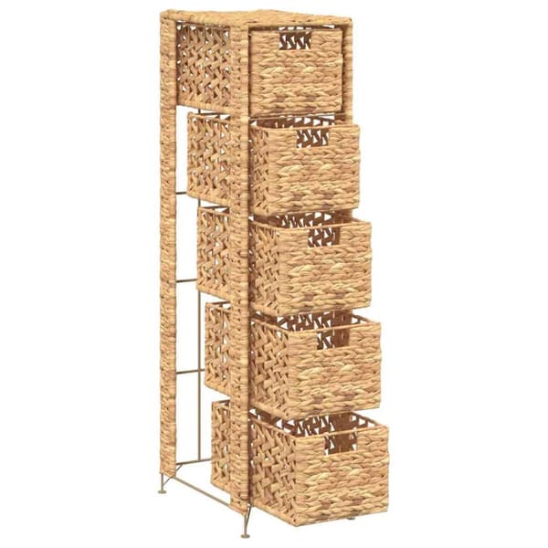 vidaXL opbevaringsenhed med 6 kurve 47 x 37 x 100 cm vandhyacint