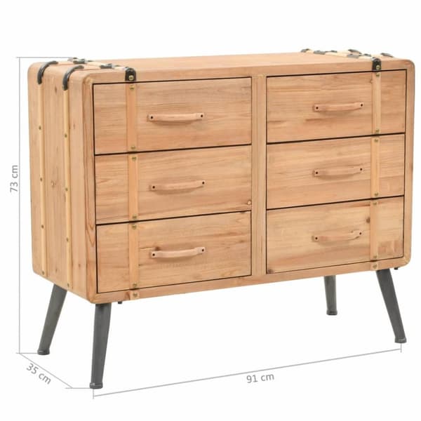 vidaXL kommode 91x35x73 cm massivt grantræ