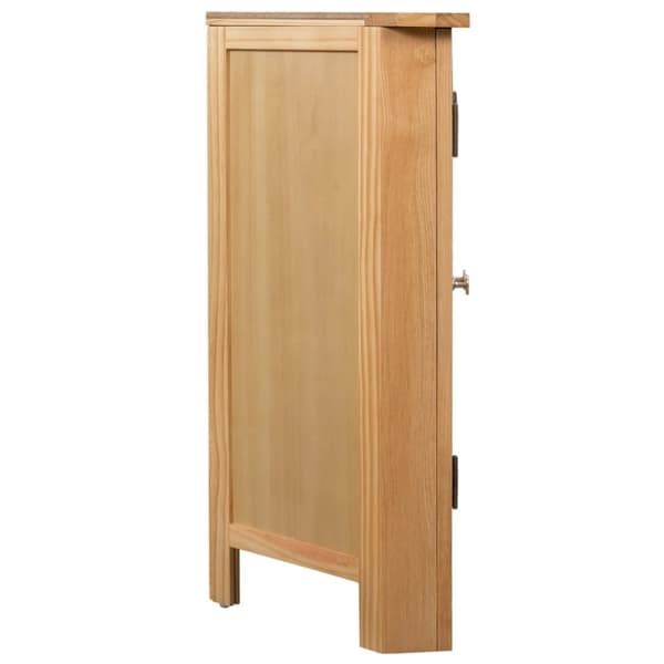 vidaXL hjørneskab 80 x 33,5 x 78 cm massivt egetræ