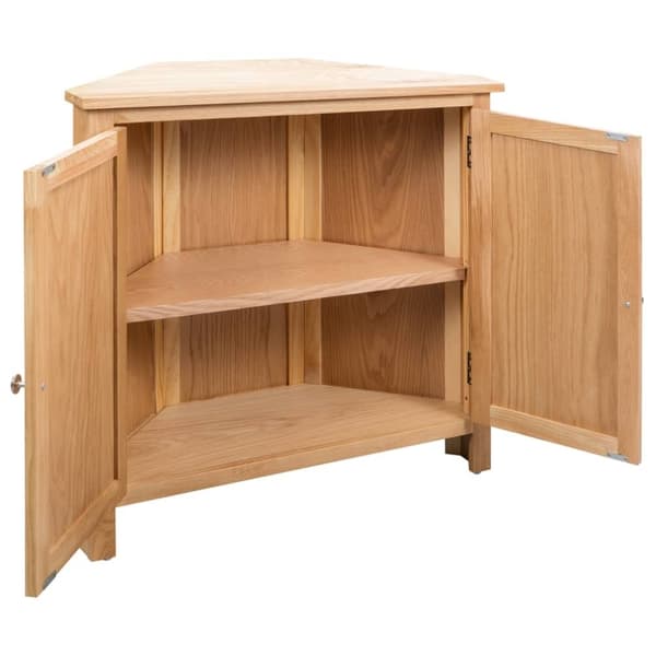 vidaXL hjørneskab 80 x 33,5 x 78 cm massivt egetræ