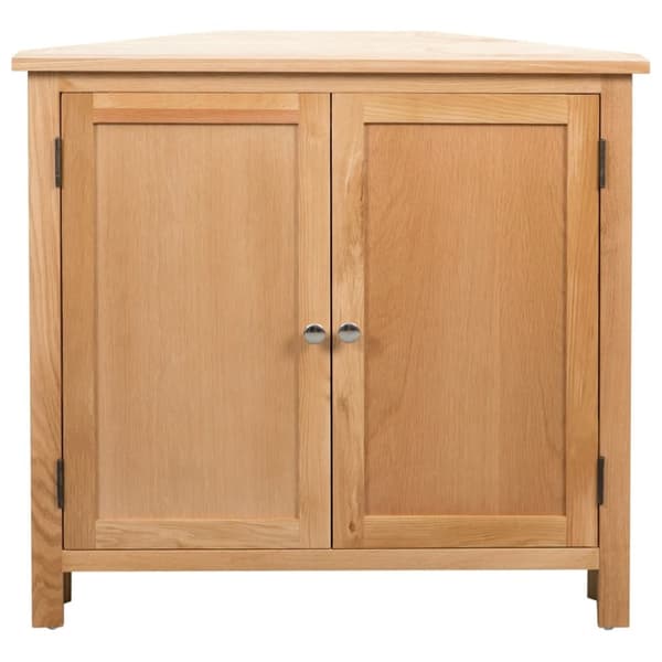 vidaXL hjørneskab 80 x 33,5 x 78 cm massivt egetræ