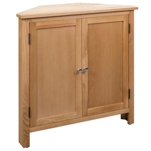 vidaXL hjørneskab 80 x 33,5 x 78 cm massivt egetræ