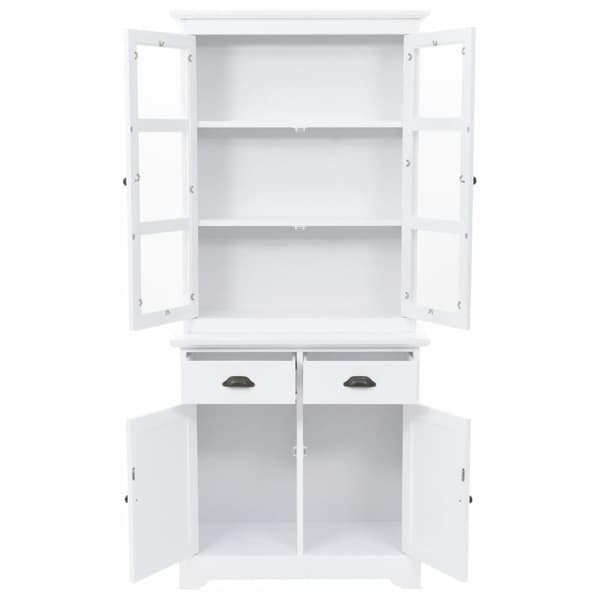 vidaXL Vitrinskåp med 4 luckor MDF och furu 80x40x180 cm
