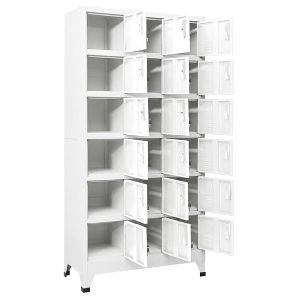vidaXL Garderobeskap med 18 rom metall 90x40x180 cm
