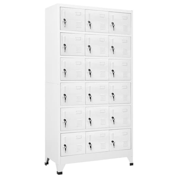 vidaXL Garderobeskap med 18 rom metall 90x40x180 cm