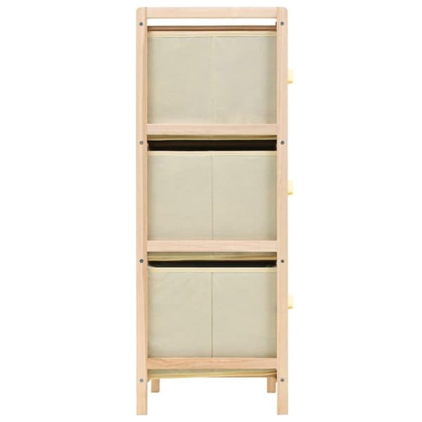 vidaXL Oppbevaringshylle med 6 stoffkurver sedertre beige
