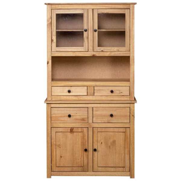 vidaXL Vitrinskåp 93x40,5x180 cm massiv furu Panama