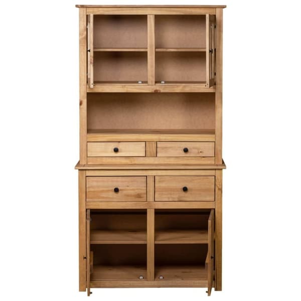 vidaXL Vitrinskåp 93x40,5x180 cm massiv furu Panama