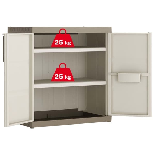 Keter lavt opbevaringsskab Excellence XL 93 cm beige gråbrun